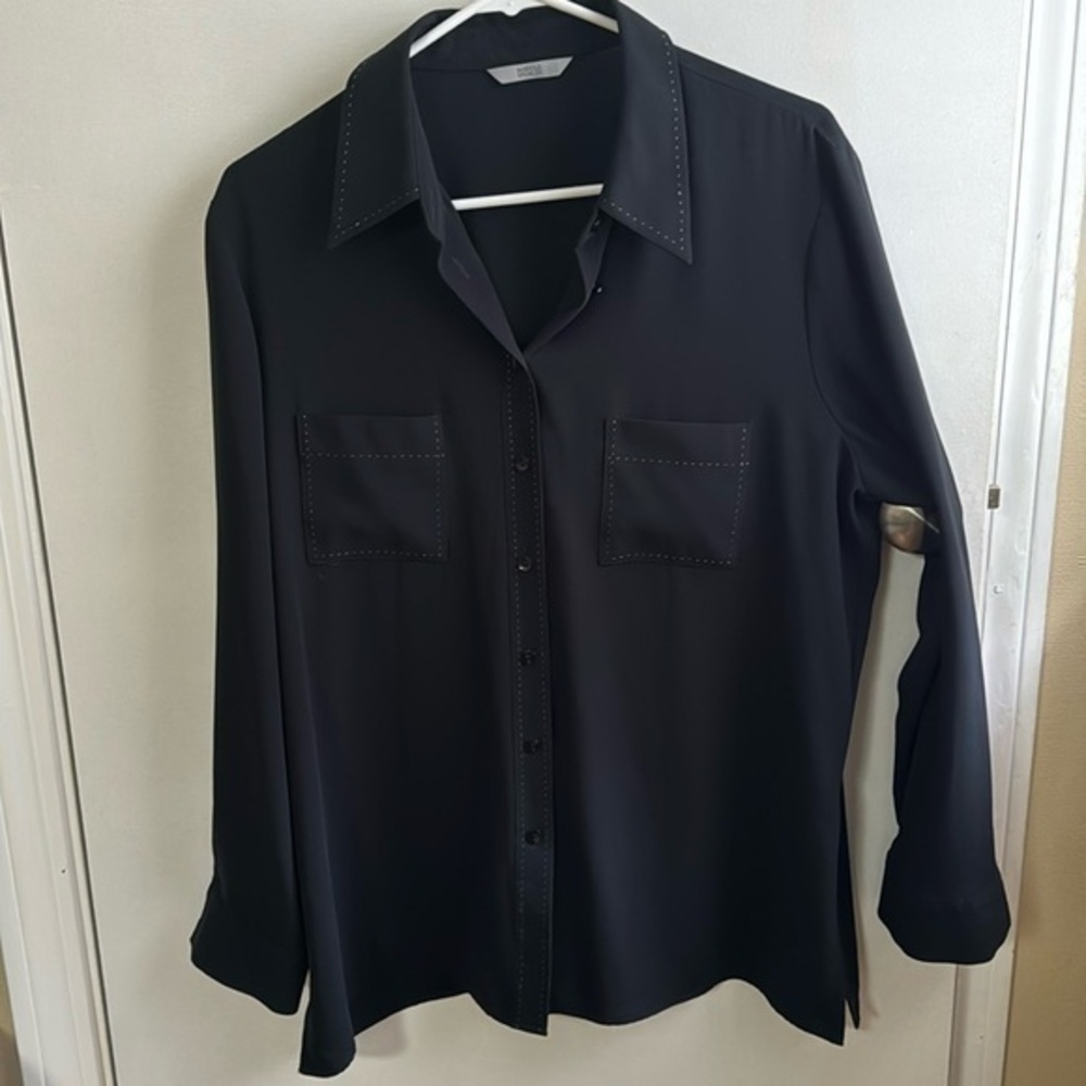 Marks and Spencer women’s button down dress shirt black size 16